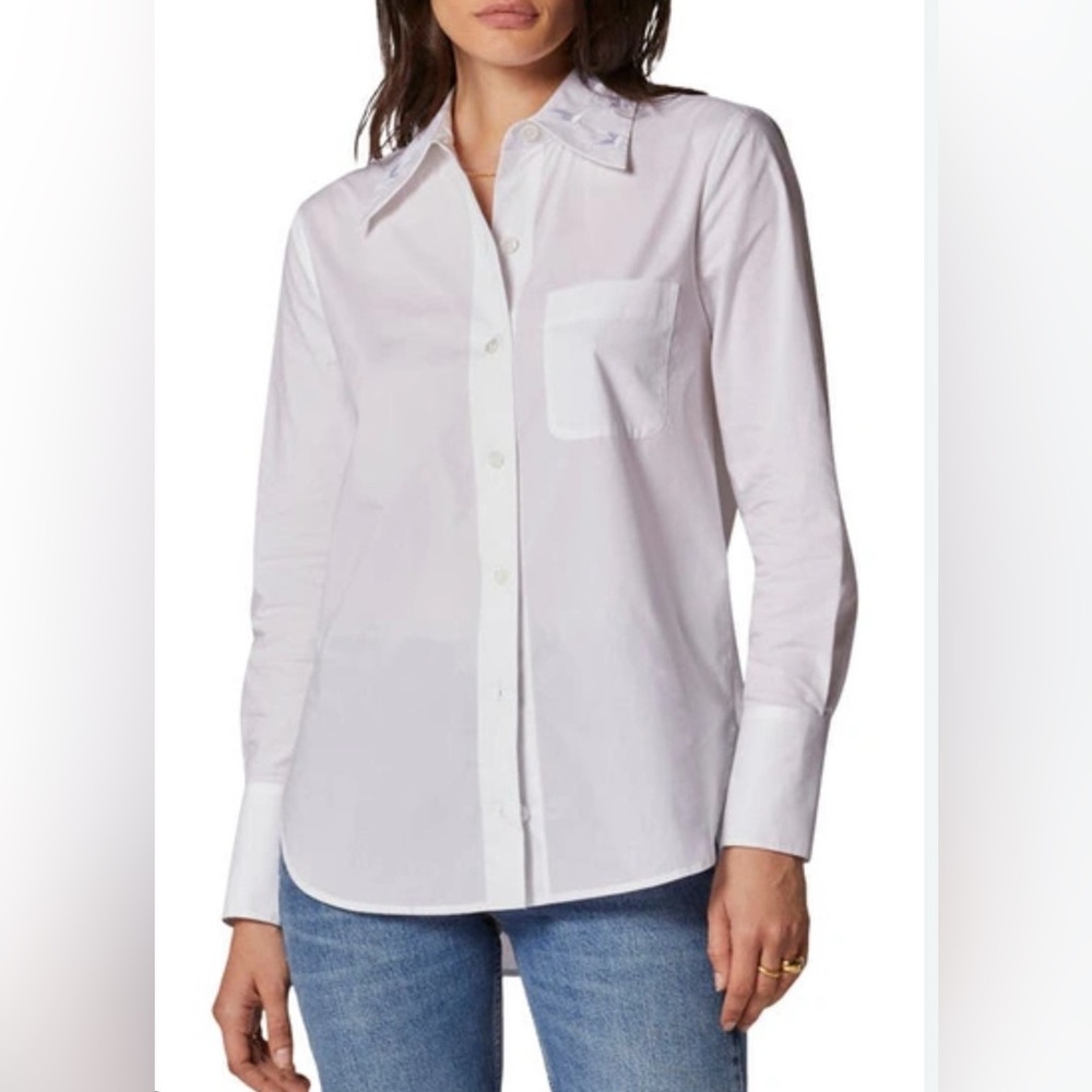 Equipment Femme Quinne‎ Embroidered Collar Long Sleeve Shirt XS/SM Capsule NWT